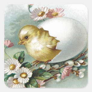Victorian Easter Ephemera Square Sticker