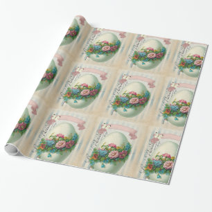 Victorian Easter Flower Egg Wrapping Paper