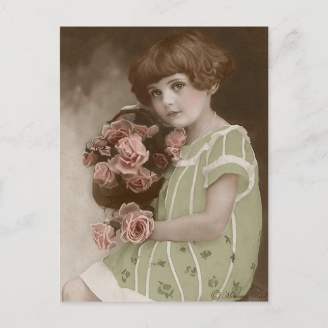 victorian Edwardian Sepia Hand Tinted Postcard 8 (Front)