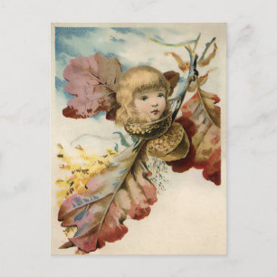Victorian Eggcorn Girl Postcard 