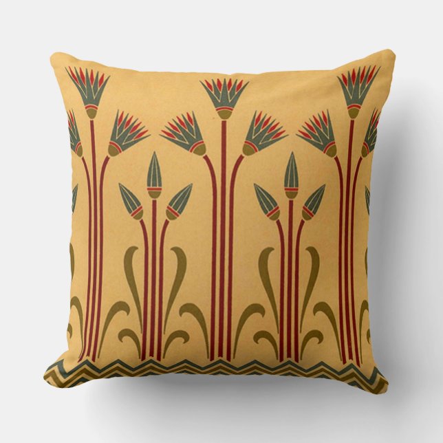 Victorian Egyptian Flower Cushion (Front)