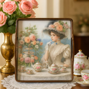 Victorian Elegance Lady at High Tea Decoupage Tissue Paper