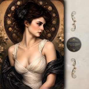 Victorian Elegance Portrait Decoupage Tissue Paper