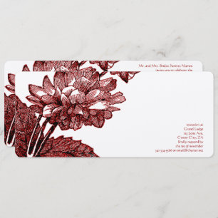 Victorian Elegant Burgundy Red Cabbage Rose Invitation