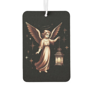 Victorian Elegant Christmas Angel and Lantern Car Air Freshener