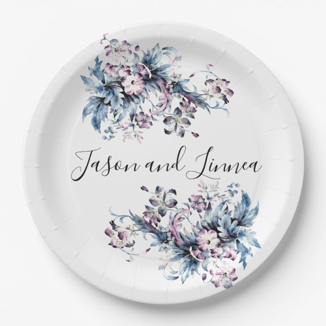Victorian Elegant Flowers Romantic Beloved  Paper Plate (Front)