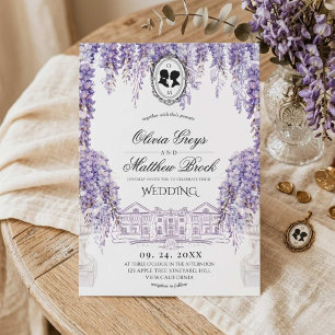 Victorian Elegant Lilac Florals Wedding Invitation