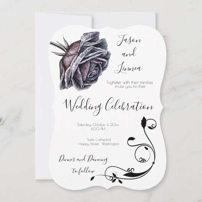 Victorian Elegant Rose Flowers Romantic Beloved  I Invitation (Front)