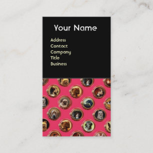 VICTORIAN ENAMELS /MINIATURE DOG PORTRAITS,Red Business Card