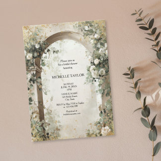 Victorian Enchanted Garden Elegant Floral Bridal Invitation
