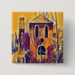 VICTORIAN ENGLAND BUILDING 15 CM SQUARE BADGE