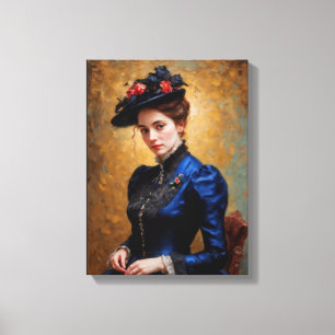Victorian English Lady Portrait Painting Canvas Print
