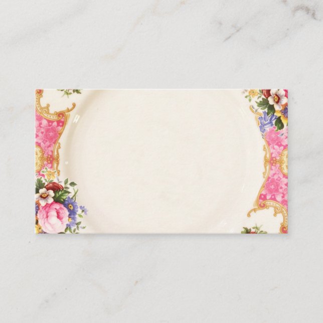 Victorian English Rose High Tea Party Place Card (Front)