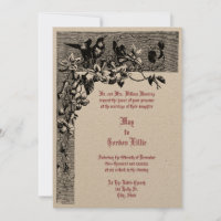Victorian Era 1874 Hummingbird Pair Floral Wedding