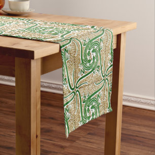Victorian Era Art Nouveau Four Lizards Pattern Short Table Runner