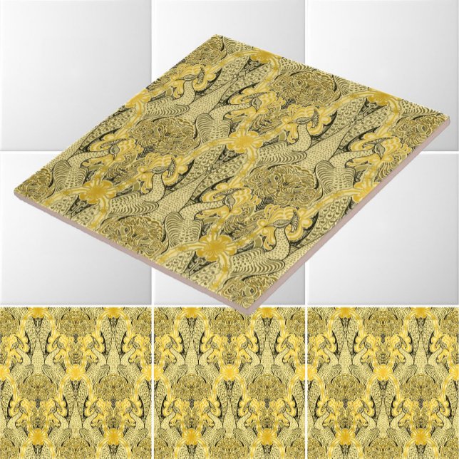 Victorian Era Art Nouveau Peacocks & Honeysuckle Tile (Creator Uploaded)
