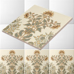 Victorian Era Art Nouveau Sunflower Frieze Pattern Tile<br><div class="desc">This is a digitally enhanced print of an antique Victorian era 1897 art nouveau or arts and crafts style floral sunflowers frieze pattern. You can customise the background colour.</div>