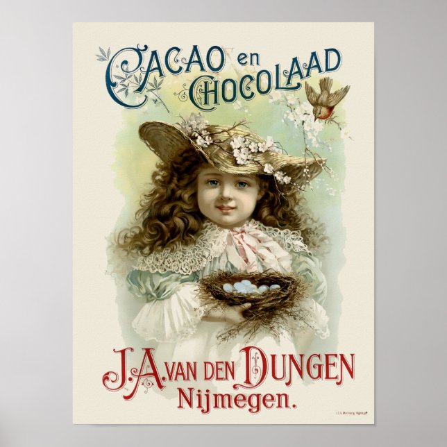 Victorian Era Chocolate Cocoa ad Poster (Front)