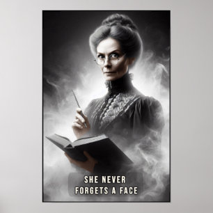 Victorian Era Creepy Headmistress Portrait Wall Poster