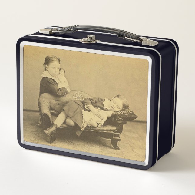 Victorian Era Death Photo Metal Lunch Box (Front)