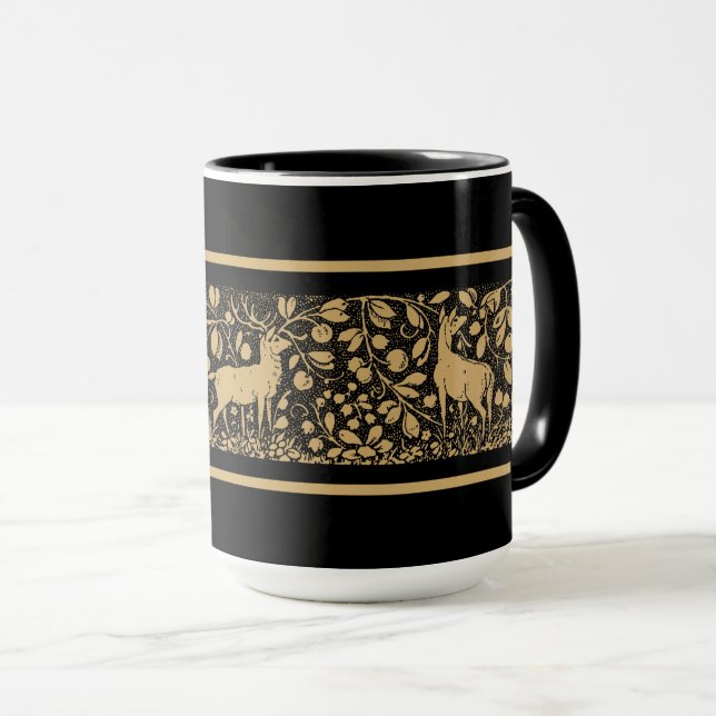 Victorian Era Deer Foliage Frieze Mug (Front Right)