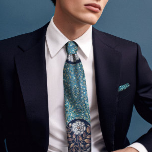 Victorian-Era Floral Rose Snake Snowberry Men's Tie