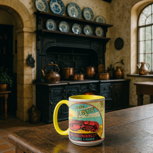Victorian Era Halifax Canada Canned Lobster Label Mug