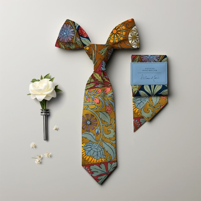 Victorian-Era Hibiscus & Rose Mallow Men's Tie (Creator Uploaded)