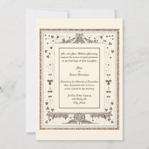 Victorian Era Kate Greenaway Border Wedding Invitation