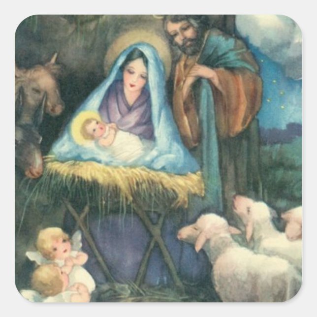 Victorian Era Nativity Sticker (Front)