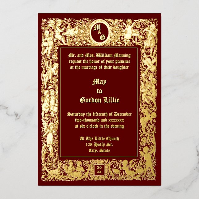 Victorian Era Neo Renaissance Cherubs Wedding (Front)