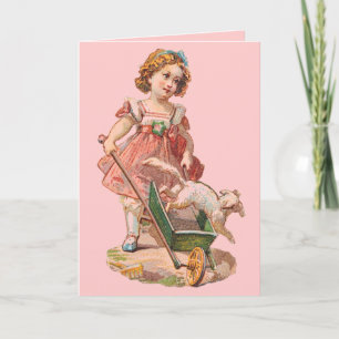 VICTORIAN ERA NOTECARDS - LITTLE GIRL & DOG
