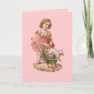 VICTORIAN ERA NOTECARDS - LITTLE GIRL & DOG