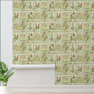 Victorian Era Nursery Rhyme Pattern Walter Crane Wallpaper