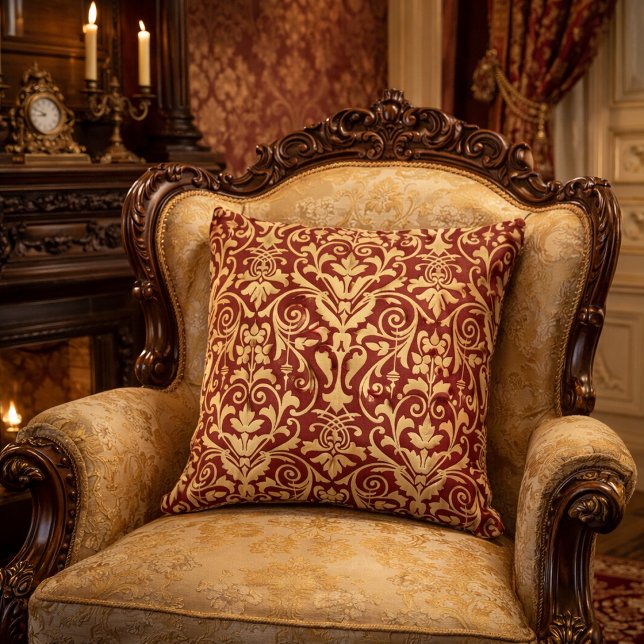 Victorian Era Scrolling Floral Foliage Pattern Cushion (Creator Uploaded)