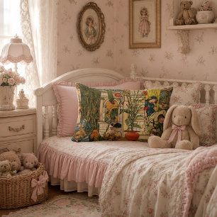Victorian Era Sleeping Beauty by Walter Crane Lumbar Cushion