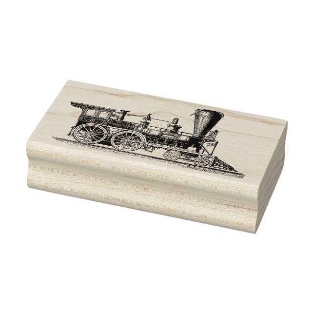 Victorian Era Steam Engine Locomotive Train Rubber Stamp (Stamp)