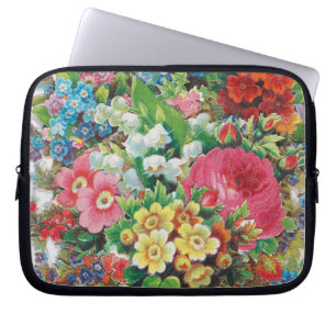 Victorian Era Valentine's Card, Floral Bouquet Laptop Sleeve