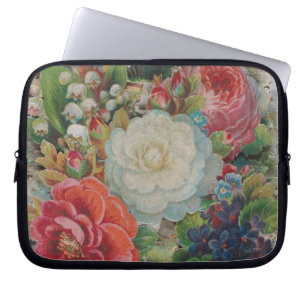 Victorian Era Valentine's Card, Floral Bouquet Laptop Sleeve