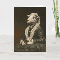 Victorian Ewe Lady Gretings Card