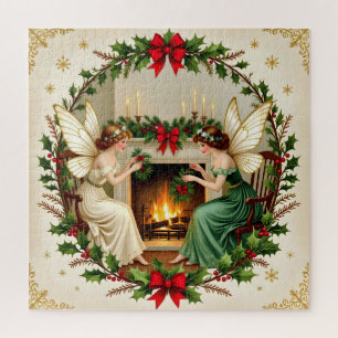Victorian Fairies Christmas Spirirt Jigsaw Puzzle