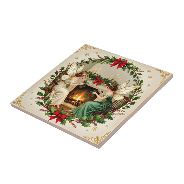 Victorian Fairies Christmas Spirirt Tile (Side)
