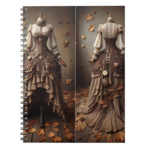 Victorian Fall Leaves Fashion Design Notebook