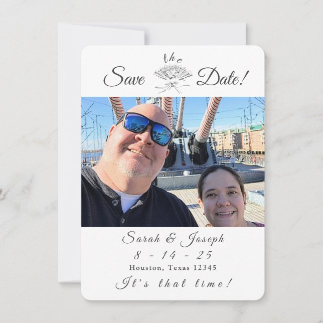 Victorian Fan Wedding Save The Date (Front)