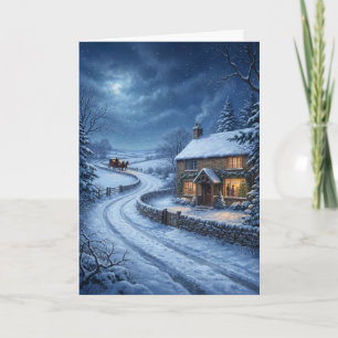 Victorian Farmhouse Coming Home for Christmas Card