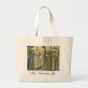 Victorian fashion plate, 1890 large tote bag