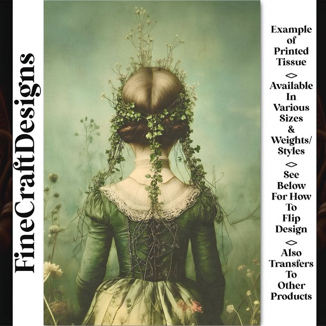 Victorian Female From Behind, Field BE3 Decoupage Tissue Paper (Creator Uploaded)
