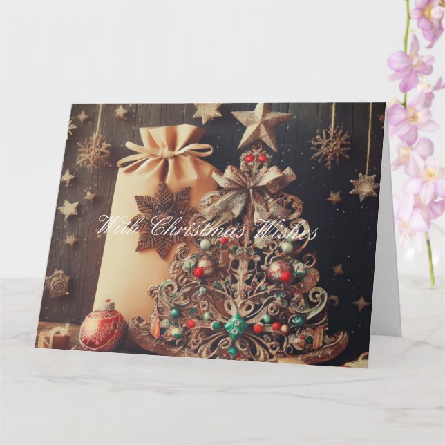 Victorian Festive Christmas Card (Orchid)