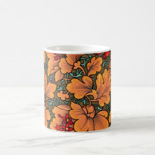 Victorian Floral and Leaf Pattern Nature Art Coffee Mug