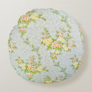 Victorian Floral and Vine Round Cushion